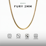 Emrys Necklace FURY 2mm Real Titanium Anti Karat Kalung Titanium Pria Wanita