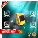 Emrys Premium Ring ZLATO Real Titanium Anti Karat Cincin Titanium Pria Wanita