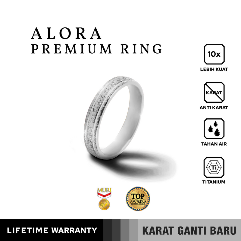 Emrys Premium Ring ALORA Real Titanium Anti Karat Cincin Titanium Pria Wanita
