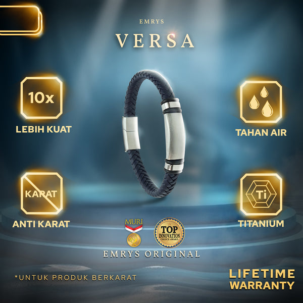 Emrys VERSA Bracelet Real Leather Gelang Kulit Pria Wanita