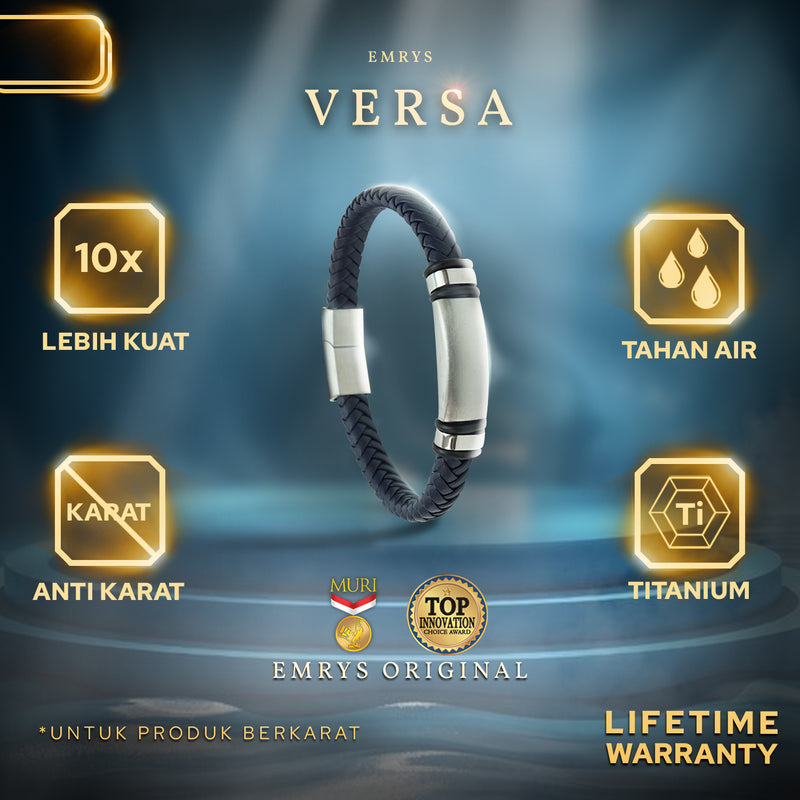 Emrys VERSA Bracelet Real Leather Gelang Kulit Pria Wanita