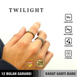 Emrys Simple Ring TWILIGHT Real Titanium Anti Karat Cincin Titanium Pria Wanita