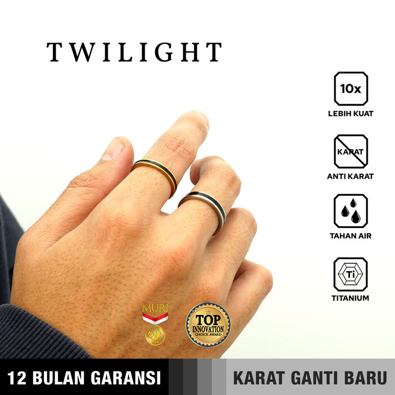 Emrys Simple Ring TWILIGHT Real Titanium Anti Karat Cincin Titanium Pria Wanita