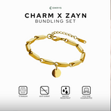 Emrys Bundling Charm X Bracelet Titanium Anti Karat Gelang Titanium Pria Wanita