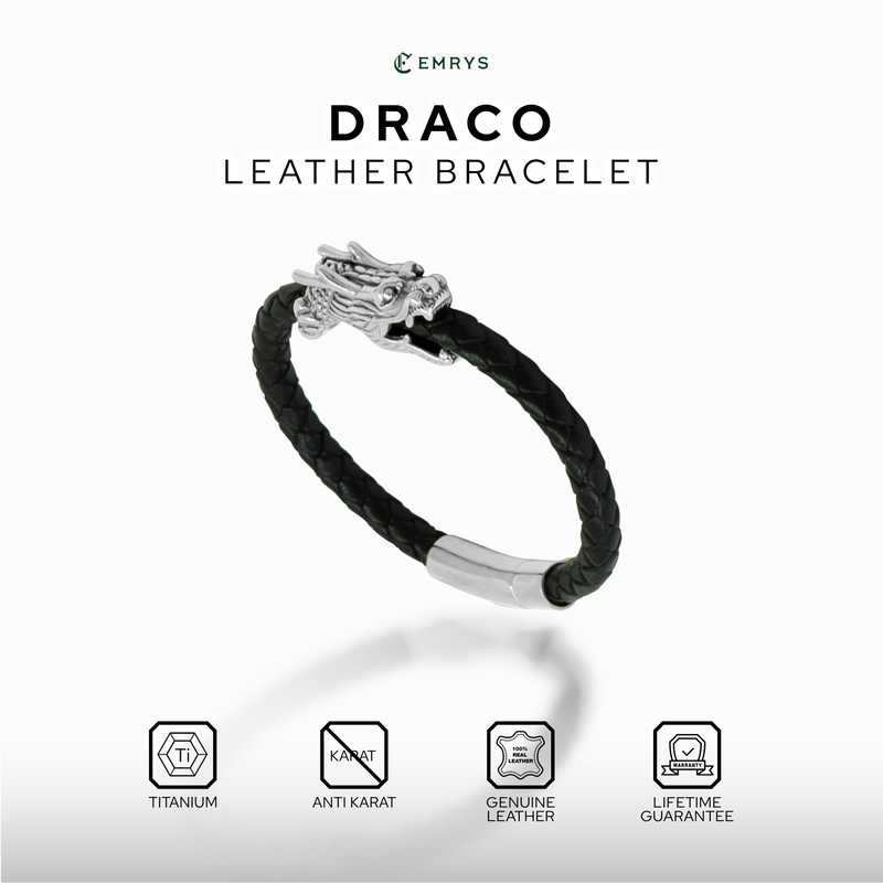 Emrys DRACO Bracelet Real Leather Gelang Kulit Pria dan Wanita