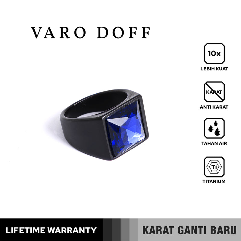 Emrys Premium Ring VARO DOFF Real Titanium Anti Karat Cincin Titanium Pria Wanita