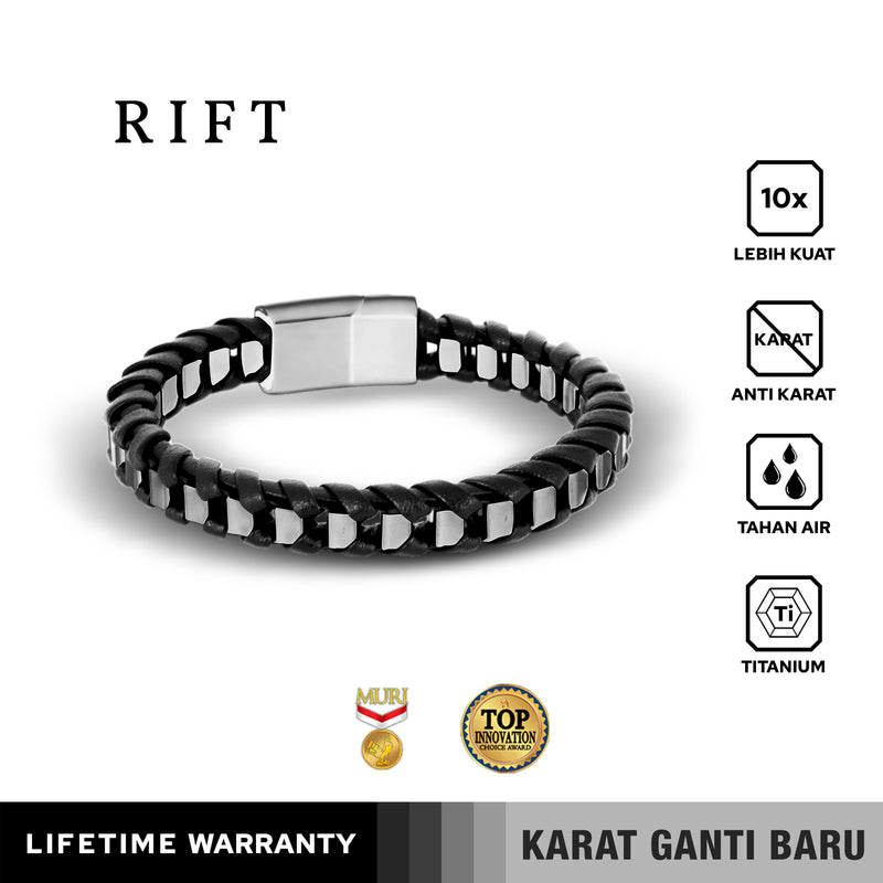 Emrys RIFT Bracelet Real Leather Gelang Kulit Pria Wanita