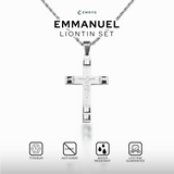 Emrys Liontin Set EMMANUEL Titanium Anti Karat Kalung Liontin Salib Titanium Pria Wanita