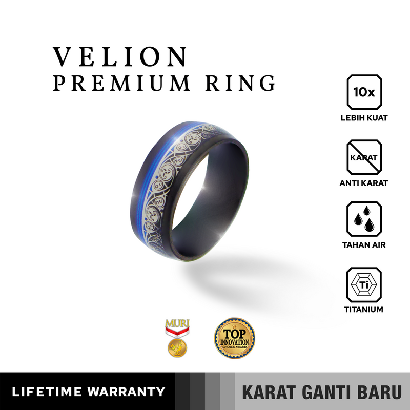 Emrys VELION Premium Ring Cincin Titanium Pria Wanita