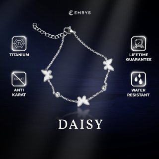 Emrys Bracelet DAISY Gelang Rantai Serut Real Titanium Anti Karat  Wanita