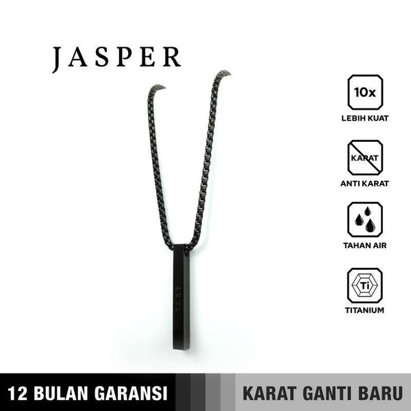 Emrys Liontin Set JASPER Real Titanium Anti Karat Kalung Titanium Pria Wanita