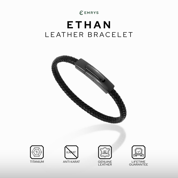 Emrys ETHAN Bracelet Real Leather Gelang Kulit Pria dan Wanita