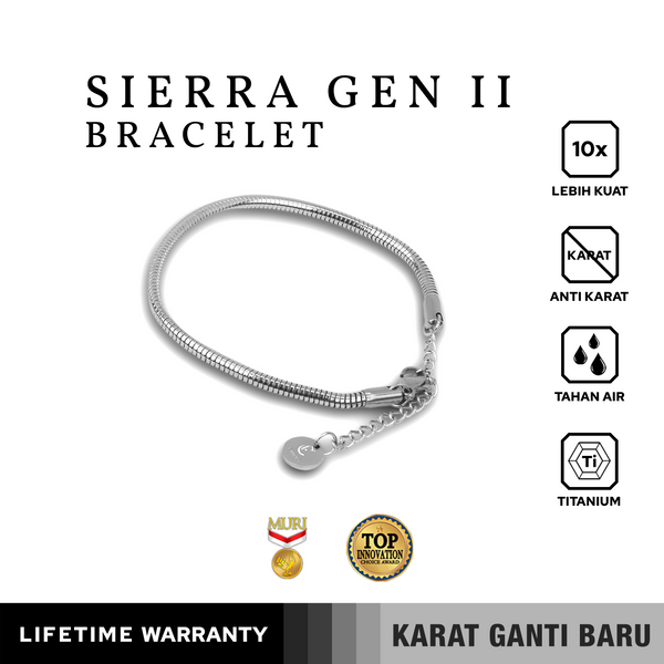 Emrys Premium Bracelet SIERRA GEN II Real Anti Karat Gelang Titanium Pria dan Wanita
