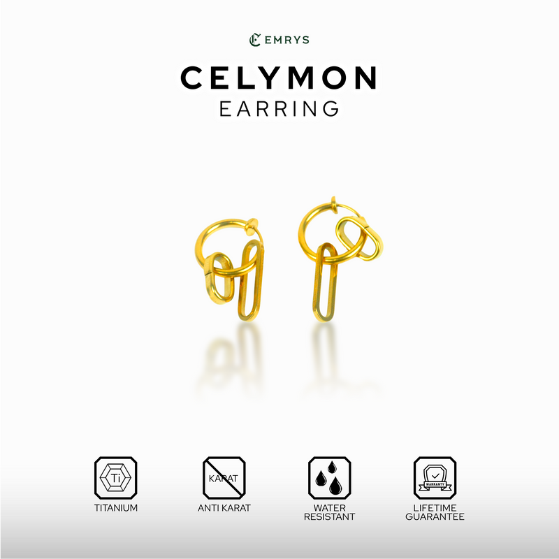 Emrys CELYMON ANTING Jepit Titanium Anti Karat Pria dan Wanita