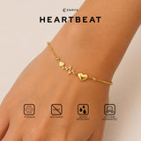 Emrys Bracelet HEARTBEAT Real Titanium Gelang Rantai Anti Karat Pria dan Wanita