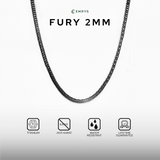 Emrys Necklace FURY 2mm Real Titanium Anti Karat Kalung Titanium Pria Wanita