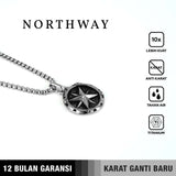 Emrys Liontin Set NORTHWAY Kalung Liontin Titanium Anti Karat Pria Wanita