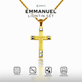 Emrys Liontin Set EMMANUEL Titanium Anti Karat Kalung Liontin Salib Titanium Pria Wanita