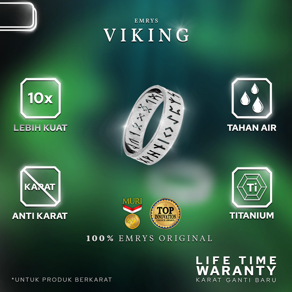 EMRYS Premium VIKING Ring Titanium Anti Karat Cincin Pria Wanita