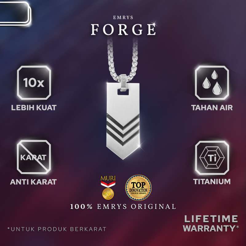 Emrys Liontin Set FORGE Liontin Titanium Anti Karat Pria