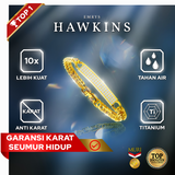 Emrys Premium HAWKINS Real Titanium GELANG Anti Karat Pria Wanita