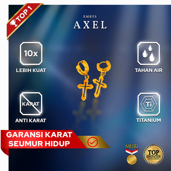 Emrys AXEL ANTING Tindik Titanium Anti Karat Pria dan Wanita