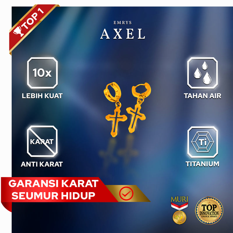 Emrys AXEL ANTING Tindik Titanium Anti Karat Pria dan Wanita
