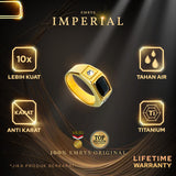 Emrys Premium Ring IMPERIAL Real Titanium Anti Karat Cincin Titanium Pria Wanita