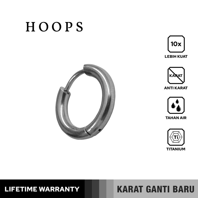 Emrys HOOPS 1 PASANG Anting Tindik TITANIUM Anti Karat Pria dan Wanita