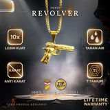 Emrys Liontin Set REVOLVER Kalung Liontin Titanium Anti Karat Pria Wanita