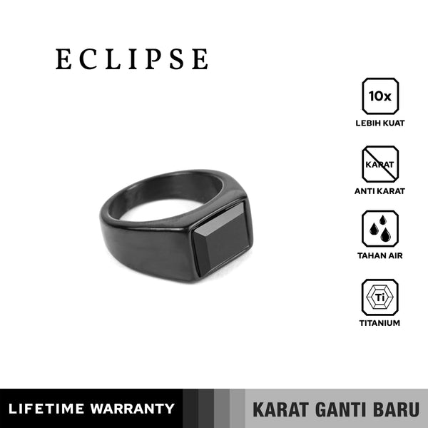 Emrys Premium Ring ECLIPSE BLACK DOFF Ring Cincin Titanium Pria Wanita