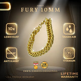 Emrys Premium Fury 10mm BRACELET Real Titanium GELANG Anti Karat Pria Wanita