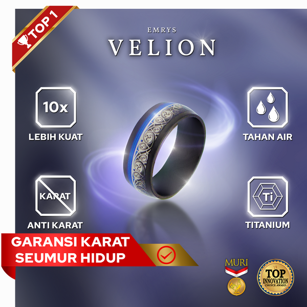 Emrys VELION Premium Ring Cincin Titanium Pria Wanita