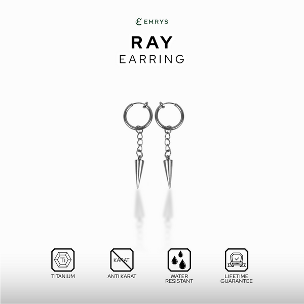 Emrys RAY ANTING Jepit Titanium Anti Karat Pria dan Wanita