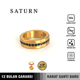 Emrys Premium Ring SATURN New Colour  Real Titanium Anti Karat Cincin Pria Wanita