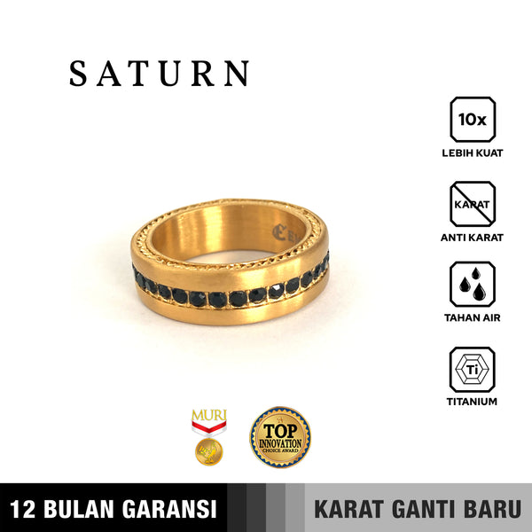 Emrys Premium Ring SATURN New Colour  Real Titanium Anti Karat Cincin Pria Wanita