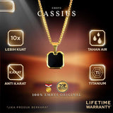 Emrys Liontin Set CASSIUS Kalung Liontin Titanium Anti Karat Pria Wanita