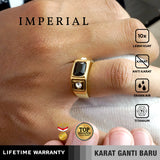 Emrys Premium Ring IMPERIAL Real Titanium Anti Karat Cincin Titanium Pria Wanita