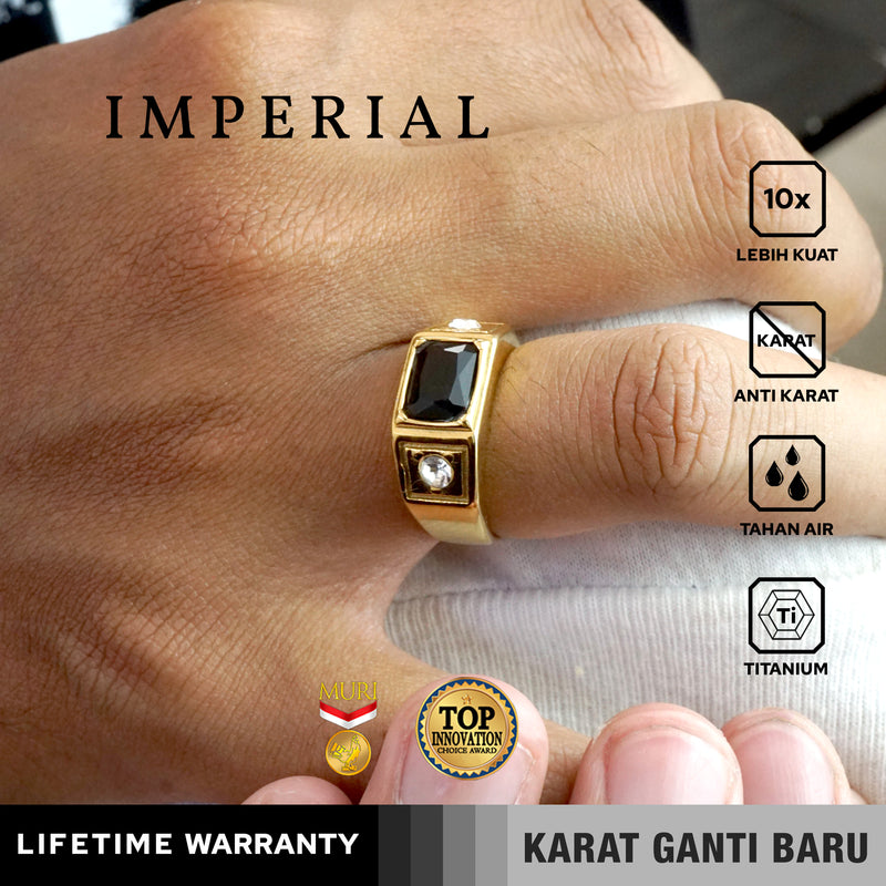 Emrys Premium Ring IMPERIAL Real Titanium Anti Karat Cincin Titanium Pria Wanita