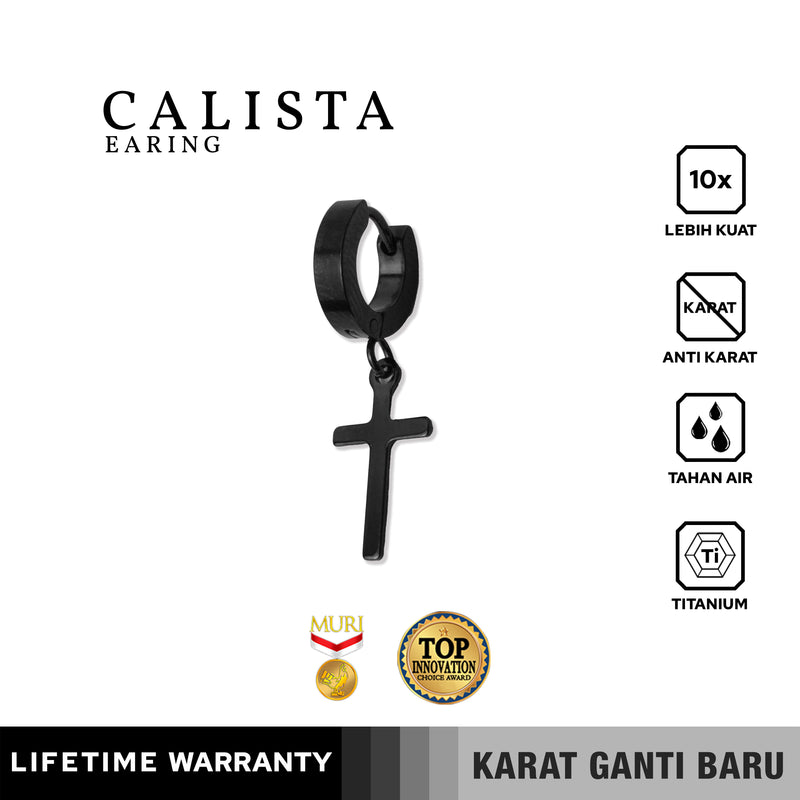 Emrys CALISTA Salib Anting Tindik TITANIUM Anti Karat Pria dan Wanita