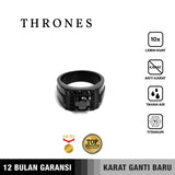 Emrys Premium Ring THRONES BLACK Real Titanium Anti Karat Cincin Titanium Pria Wanita