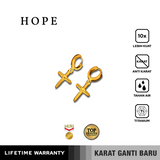 Emrys HOPE Salib Anting Tindik TITANIUM Anti Karat Pria dan Wanita