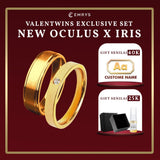 Emrys Couple Ring Set Valentwins NEW OCULUS + IRIS Premium Cincin Couple Titanium Pria Wanita FREE Ukir Nama