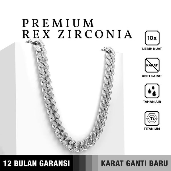 Kalung Rantai Emrys PREMIUM REX ZIRCON Kalung Titanium Pria Wanita