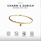 Emrys Bundling Charm X Bracelet Titanium Anti Karat Gelang Titanium Pria Wanita