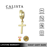 Emrys CALISTA Salib Anting Tindik TITANIUM Anti Karat Pria dan Wanita