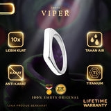 Emrys VIPER Ring Real Titanium Anti Karat Cincin Pria Wanita
