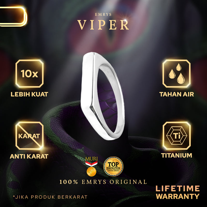 Emrys VIPER Ring Real Titanium Anti Karat Cincin Pria Wanita