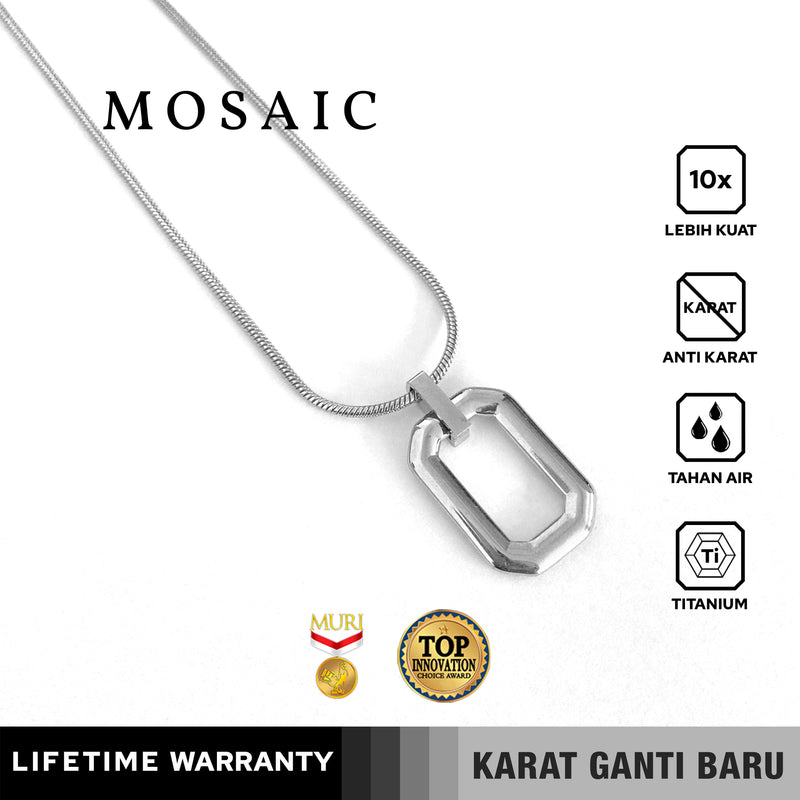 Emrys Liontin Set MOSAIC Kalung Liontin Titanium Anti Karat Pria Wanita