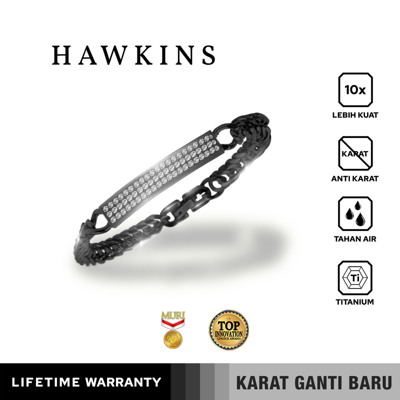 Emrys Premium HAWKINS Real Titanium GELANG Anti Karat Pria Wanita